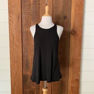 Free People Sleeveless Ribbed Racerback Top Black